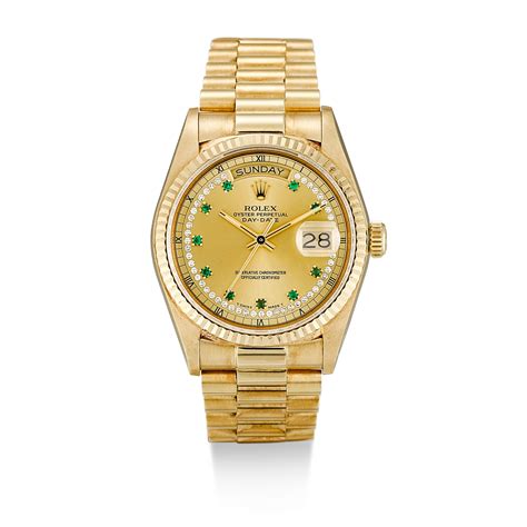 rolex day date diamond emerald|rolex day date 40mm price.